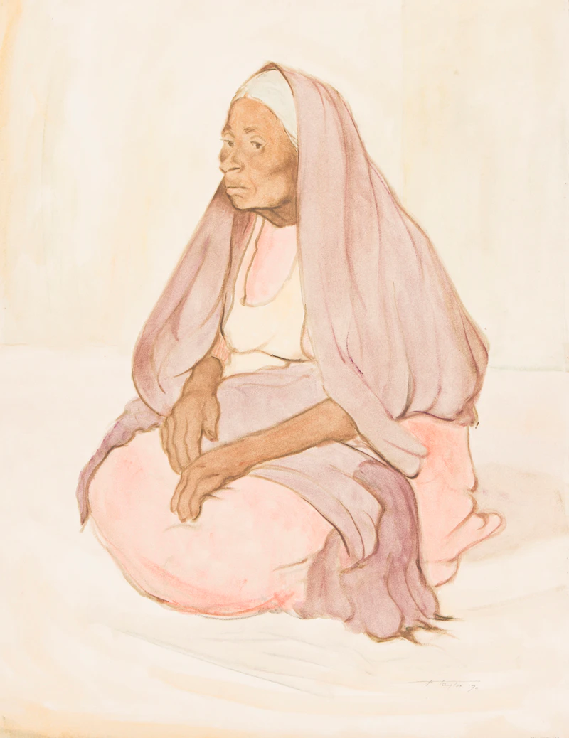 Frederick Bourchier Taylor, Self Portrait; Portrait of a Woman/Seated Dancer; Seated Nude, assorted media on paper (3) - view 2