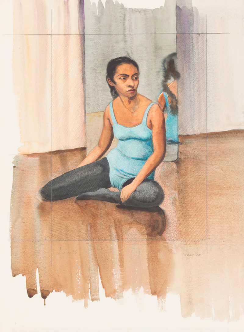 Frederick Bourchier Taylor, Self Portrait; Portrait of a Woman/Seated Dancer; Seated Nude, assorted media on paper (3) - view 3