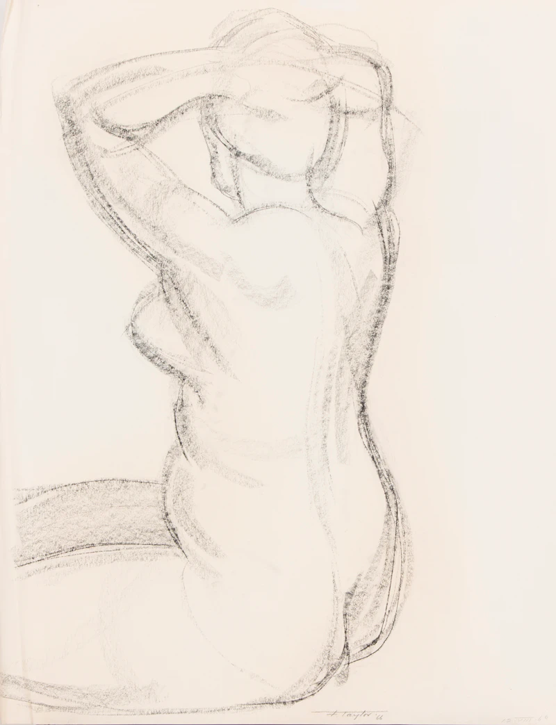 Frederick Bourchier Taylor, Self Portrait; Portrait of a Woman/Seated Dancer; Seated Nude, assorted media on paper (3) - view 4