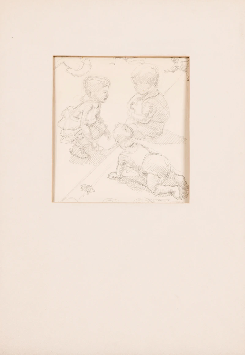 Frederick Bourchier Taylor, Beaver Hall from Dorchester St.; Fried Potatoes, Fletcher’s Fields, Montreal; Monastary; Children Playing, Montreal, pencil on paper (4) - view 5