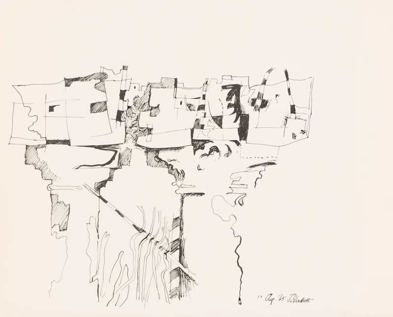 Jack Leonard Shadbolt, Study for Space Between Column 2; Study for Space Between Column 3, inks on paper (2) - view 2