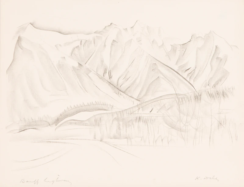 Kathleen Frances Daly Pepper, Two Mountain Landscape Sketches, charcoals on paper (2) - view 2