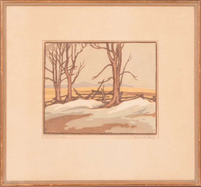 Sylvia Hahn, Melting Drifts, colour woodcut - view 2