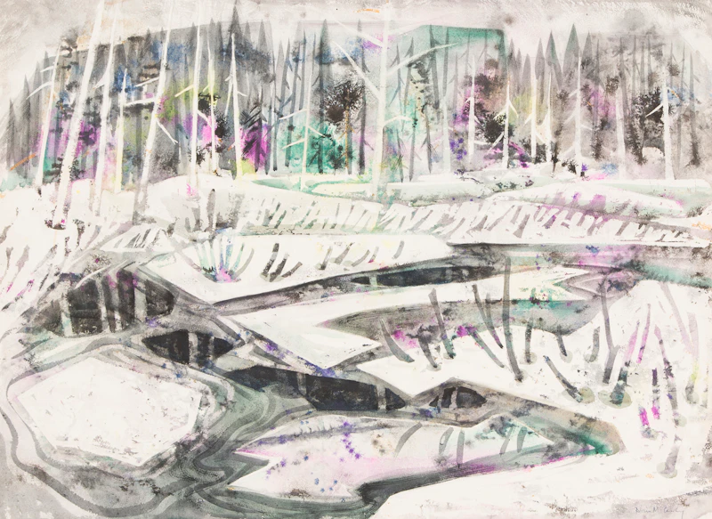 Doris Jean McCarthy, Abstract Winter Landscape, watercolour - view 1