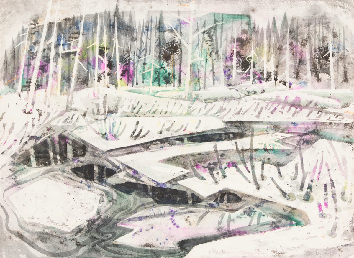 Doris Jean McCarthy, Abstract Winter Landscape, watercolour