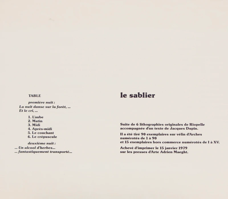 Jean Paul Riopelle, Le Crepuscule (Le Sablier folio), colour lithograph, 1979 - view 2