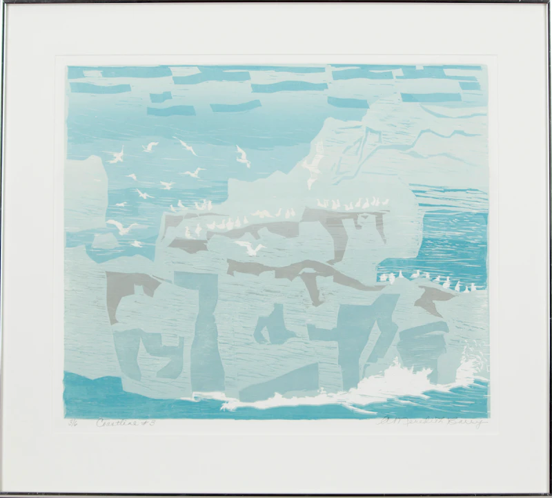 Anne Meredith Barry, Coastline #3, colour linocut - view 2