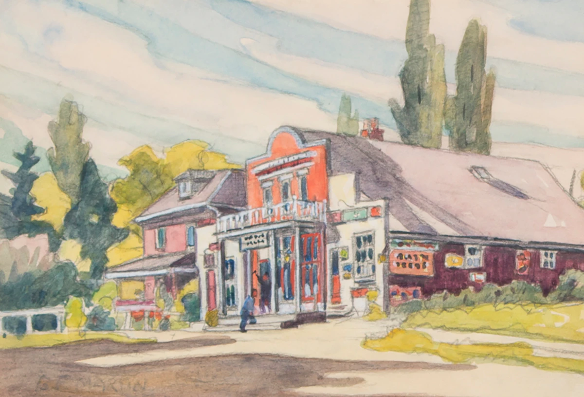 Bernice Fenwick Martin, Kleinburg, c.1945, graphite and watercolour on sketchbook paper, circa 1945