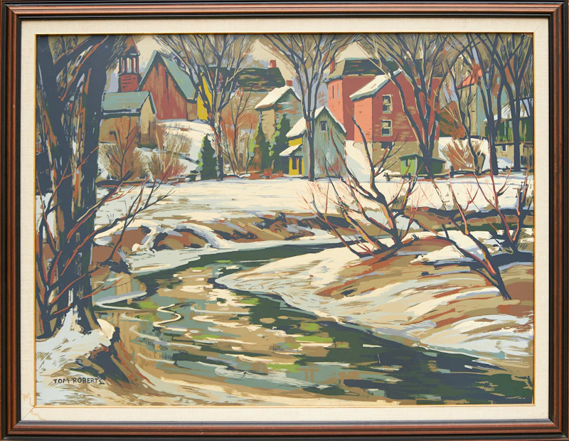 Thomas Keith Roberts, Village in Winter, Sampson Matthews silkscreen - view 2