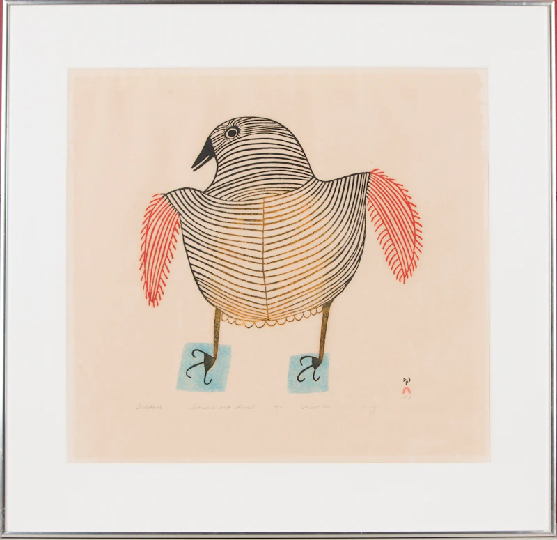 Lucy Qinnuayuak, Tulukara, stonecut and stencil, 1977 - view 2