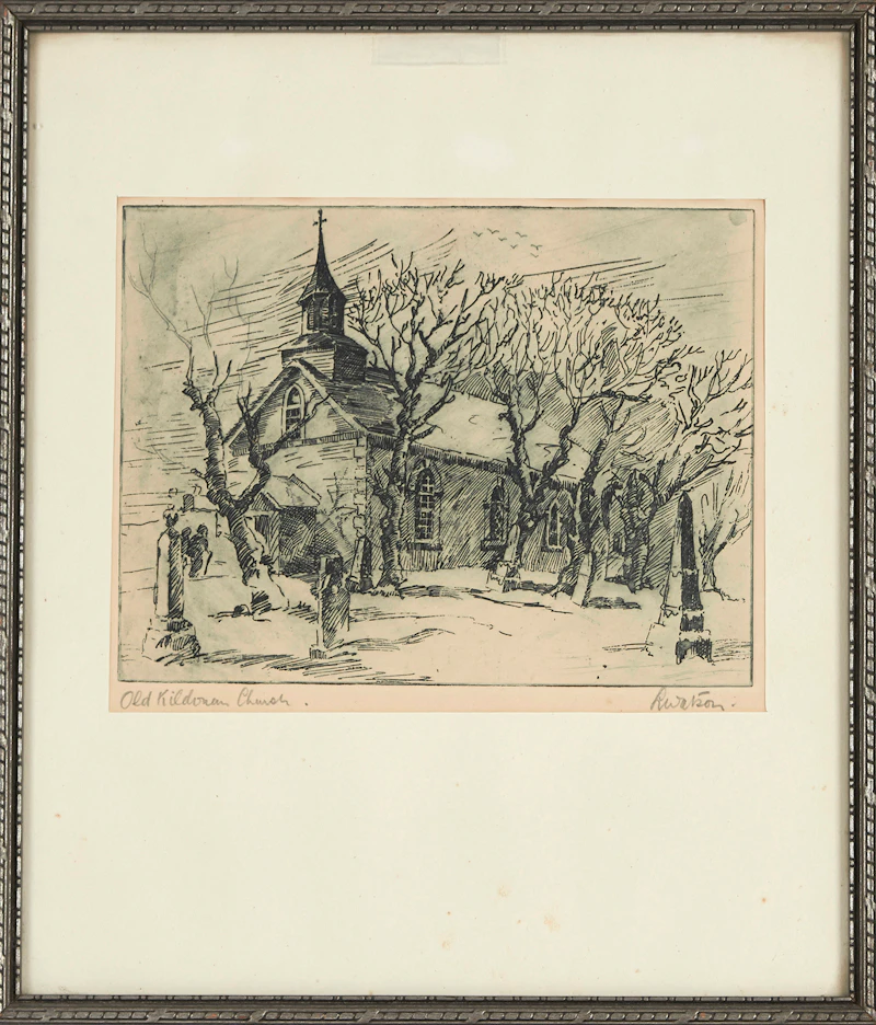 Leonard Watson, Old Kildonan Church, etching - view 2