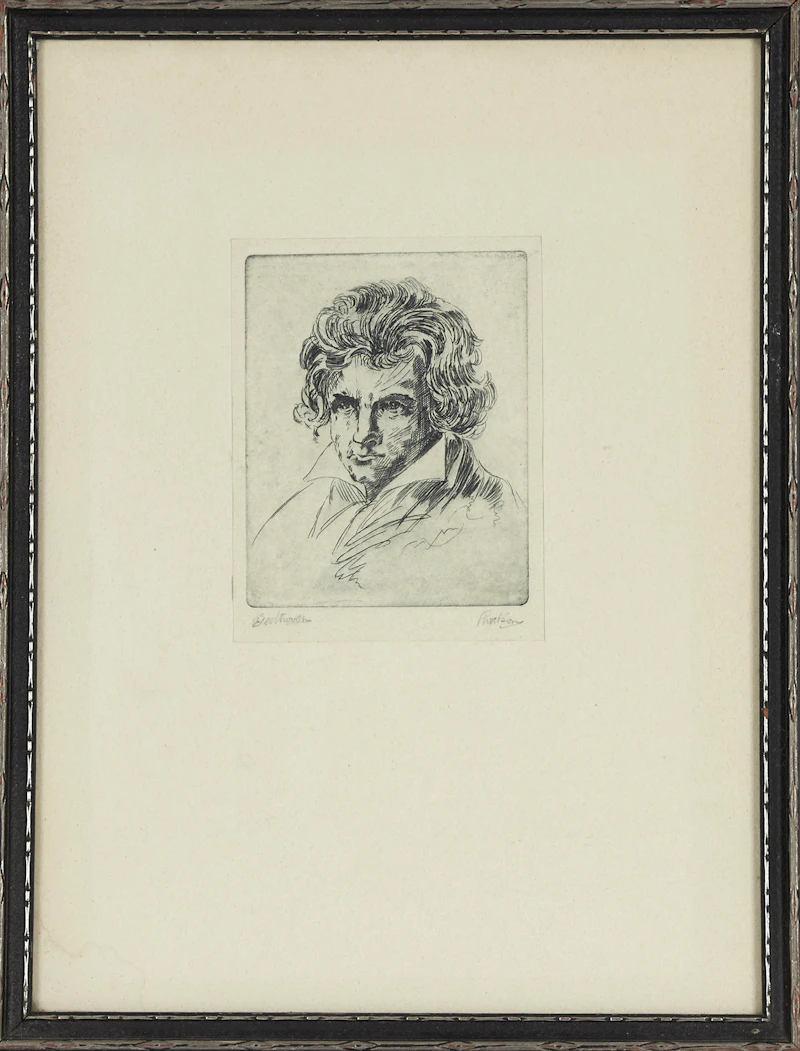 Leonard Watson, Beethoven, etching - view 2