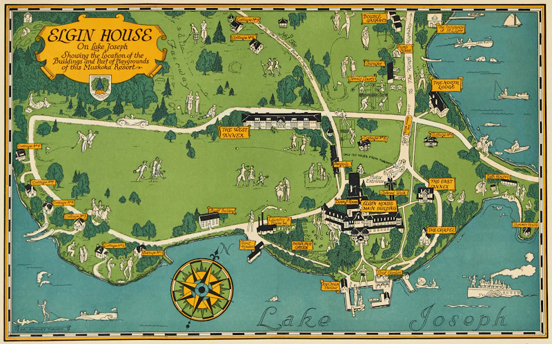 Map of Elgin House on Lake Joseph by Stanley Francis Turner