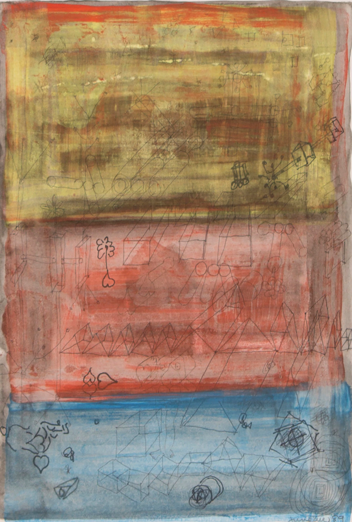 Denis Juneau, Sans titre (no. 89 - 159), mixed media
