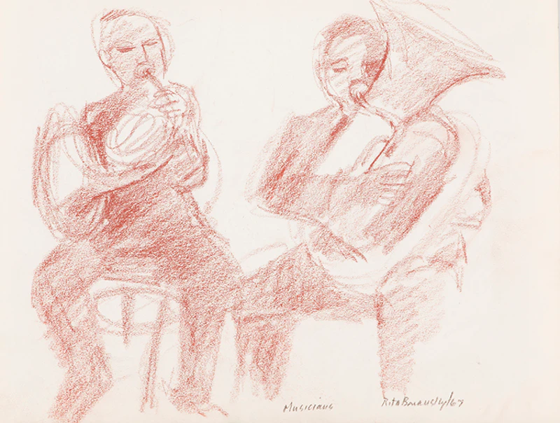Rita Briansky, Nancy; Suzanne; Musicians; Phyllis at the Summer Cottage, assorted media on paper (4) - view 4