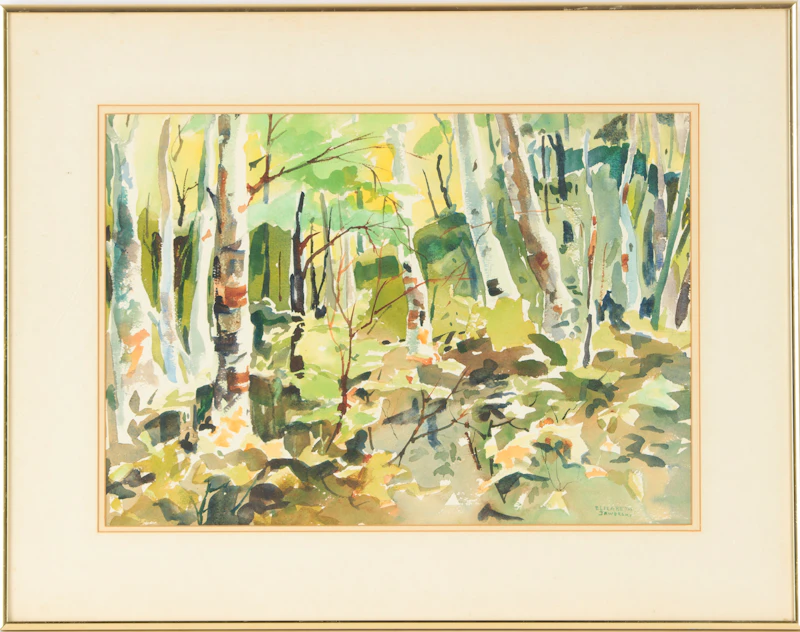 Elizabeth Jaworski, Birch Forest, watercolour - view 2