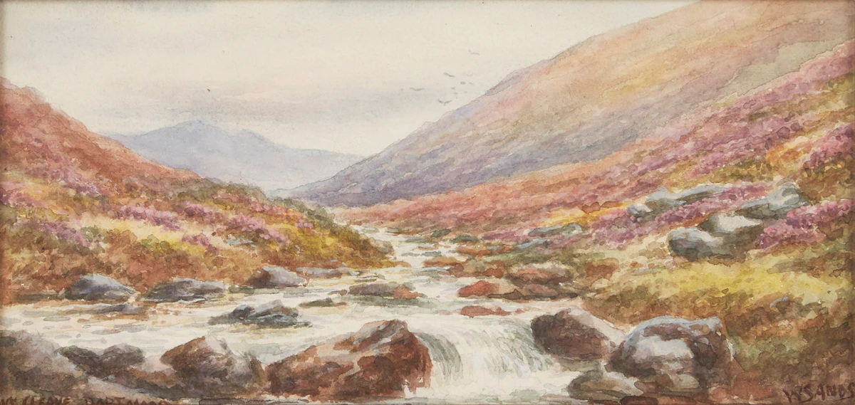 W Sands, Tavy Cleave Dartmoor, watercolour