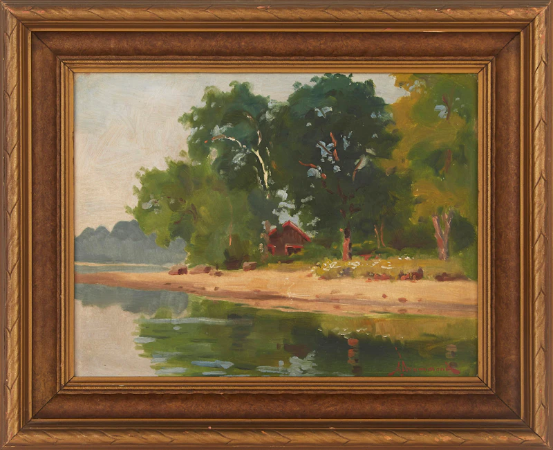 Arthur Drummond, House on the Shoreline, oil on board - view 2