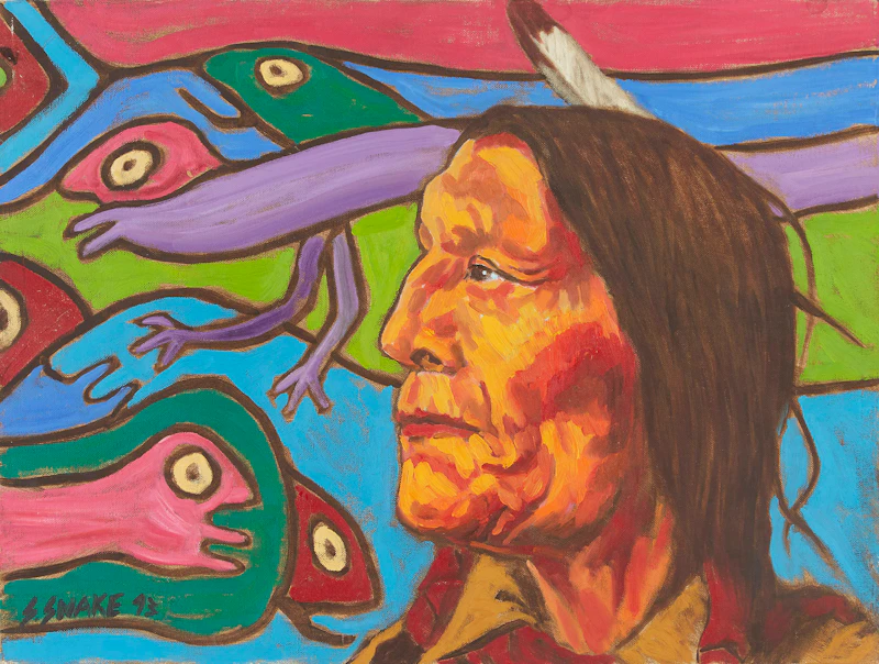 Side Profile of Native Man by Stephen Snake