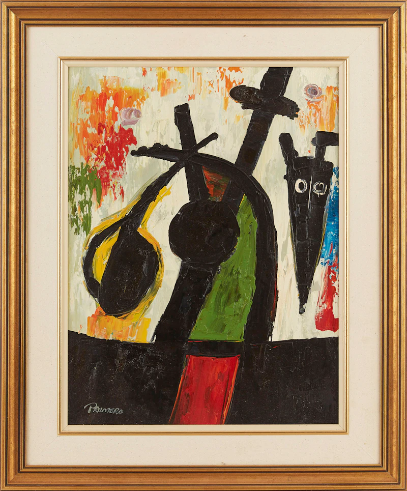 Palmero, Abstract Figure; Untitled Abstract, pair of oils on canvas - view 3