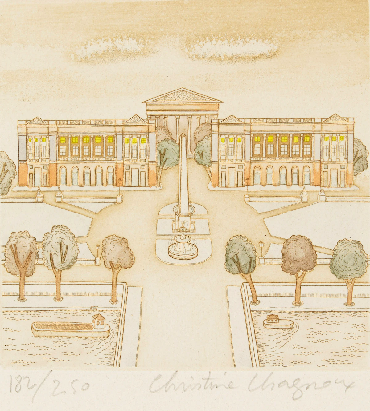 Christine Chagnoux, Place de la Concorde, colour etching