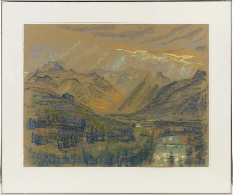 Joseph Francis Plaskett, Bow Valley, Banff, pastel, 1974 - view 2