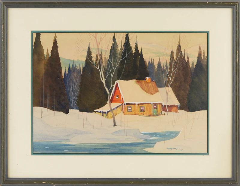 Graham Noble Norwell, Cottage in Winter, watercolour - view 2