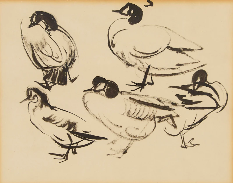 Arthur Lismer, Ducks and Geese, two drawings - view 2