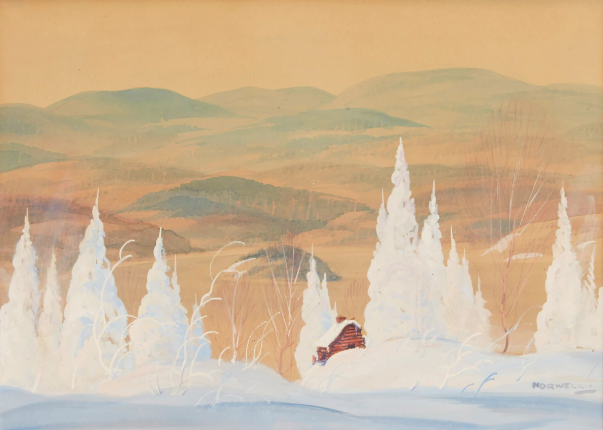 Graham Noble Norwell, Cottage in Winter, watercolour