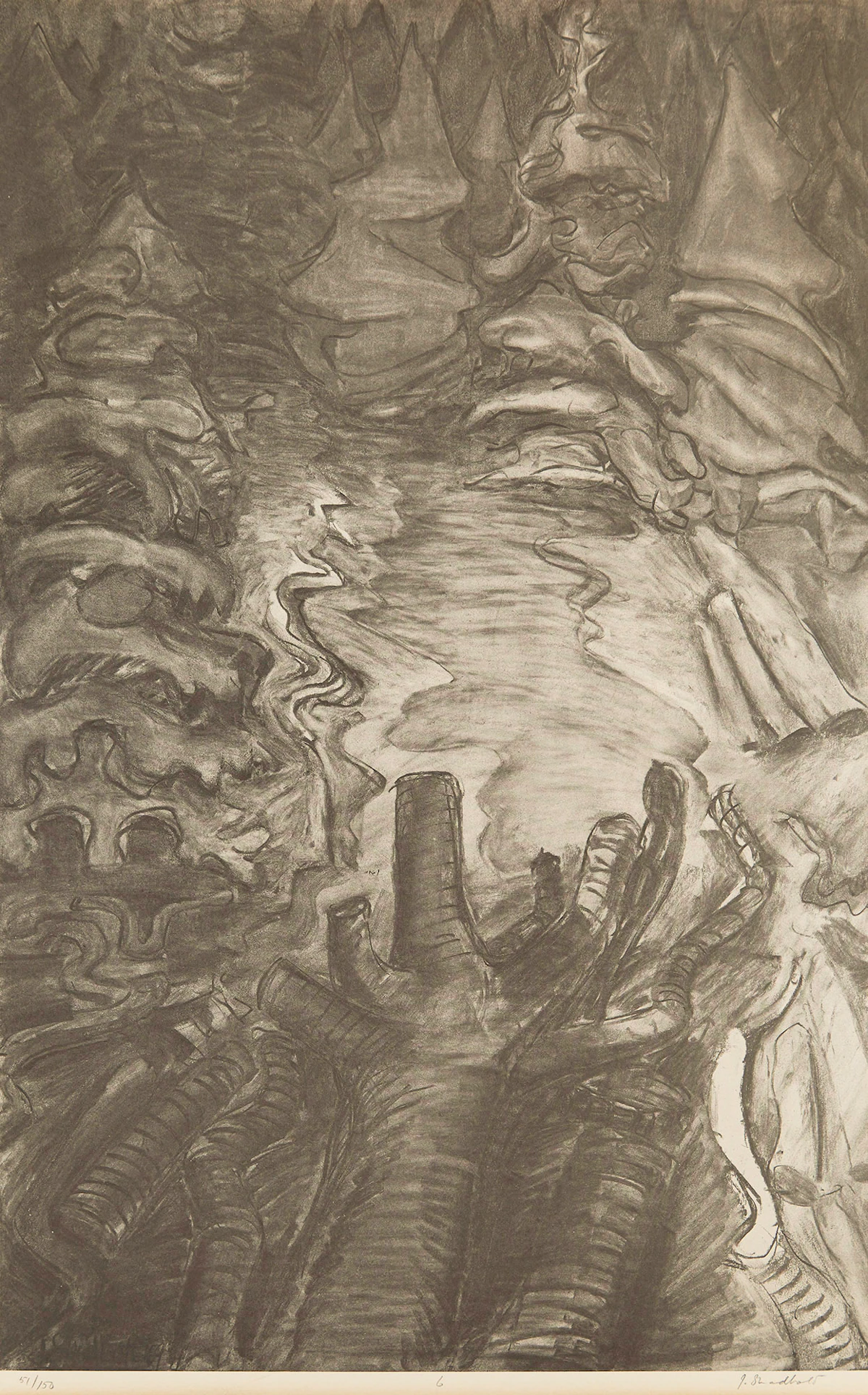 Jack Leonard Shadbolt, The Hornby Suite #6, lithograph