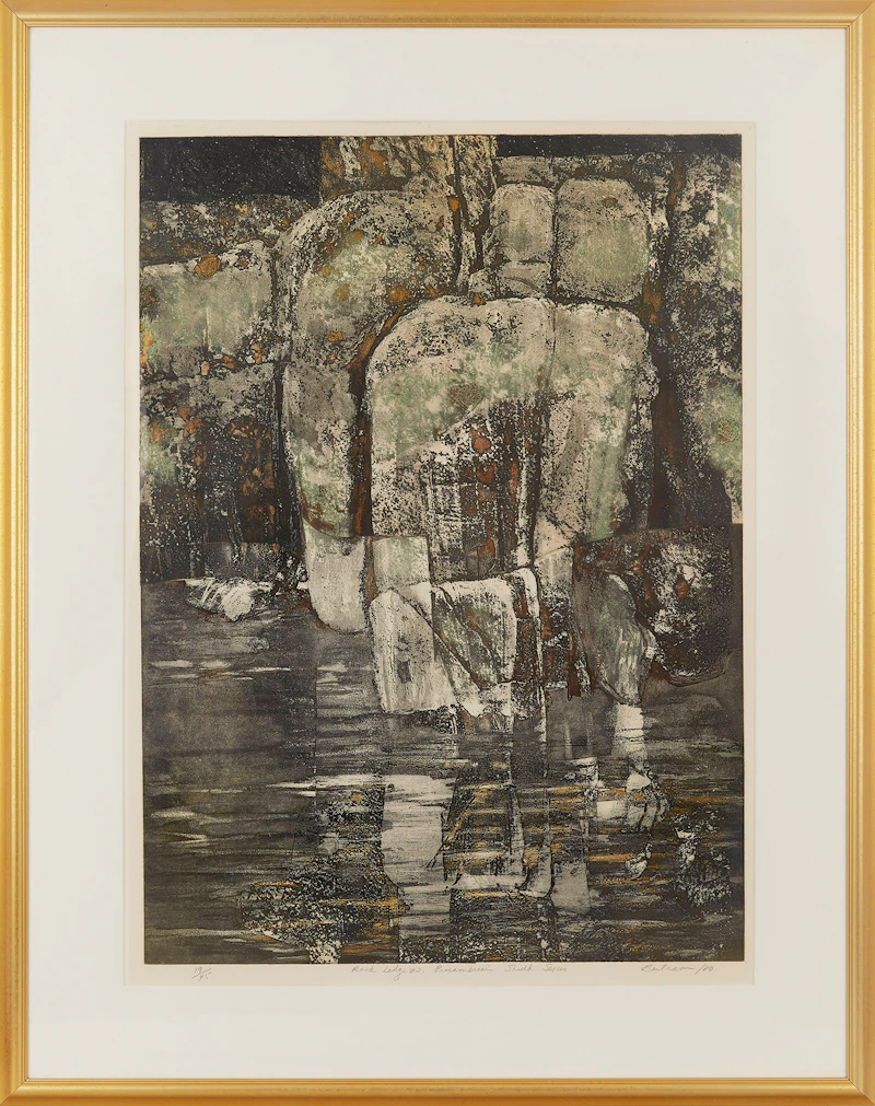 Edward John Bartram, Rock Ledge #2, Precambrian Shield Series, colour etching, 1980 - view 2