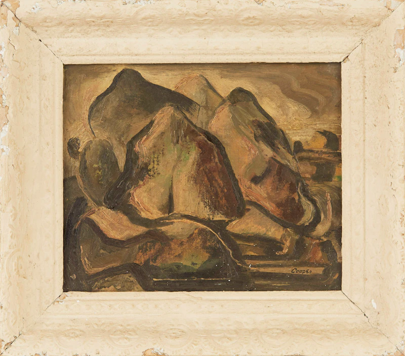 Stanley Cooper, Rocks & Pool - Indian Harbour, Nova Scotia, oil on board, 1949 - view 2
