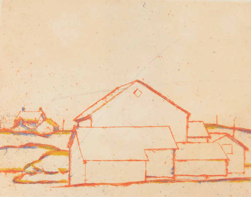 Barns (Cancelled Plate) by David Brown Milne