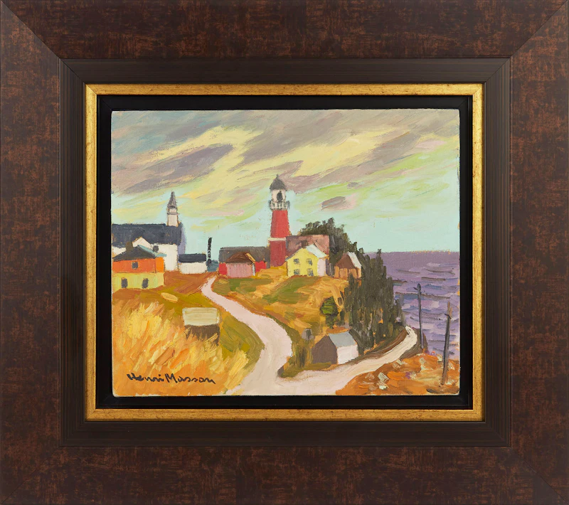 Henri Leopold Masson, Le Phare Rouge, Riviere à la Martre, Gaspesie, oil on canvas, 1978 - view 2