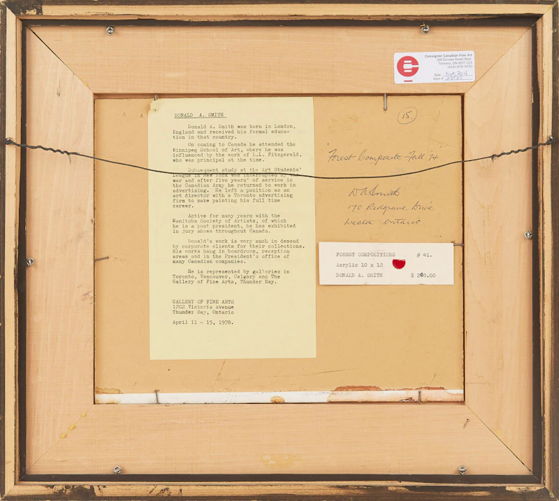 Donald Appelbe Smith, Forest Compositions, acrylic on canvas board, 1974 - view 3