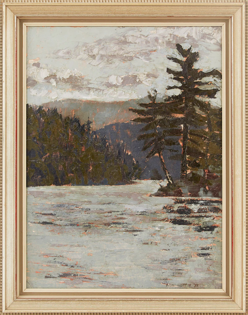 Thomas Kemp Kieffer, River Landscape, oil on canvas board, 1972 - view 2