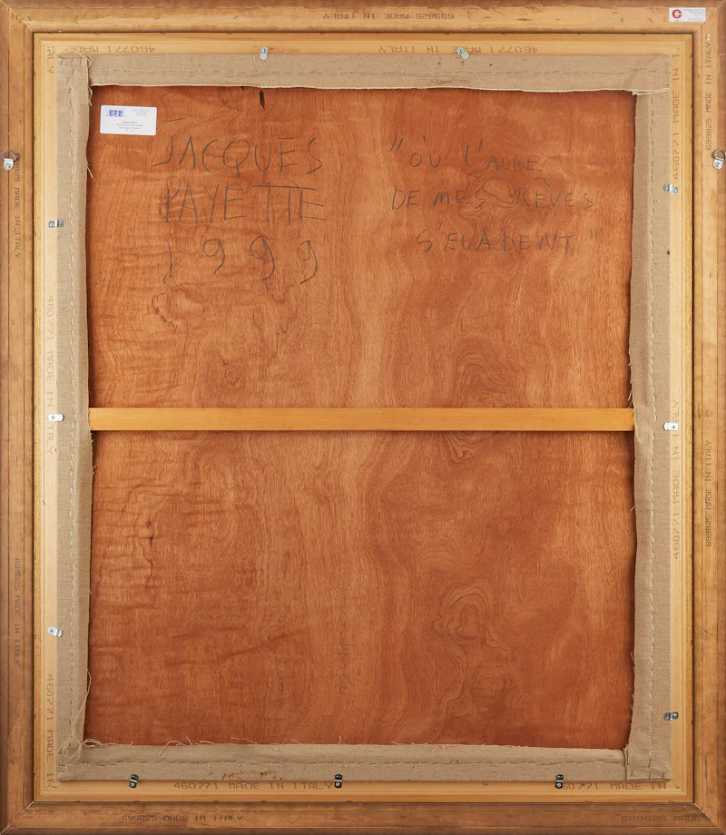 Jacques Payette, Où l'aube de nos rêves s'évadent, encaustic on canvas laid down on board, 1999 - view 3