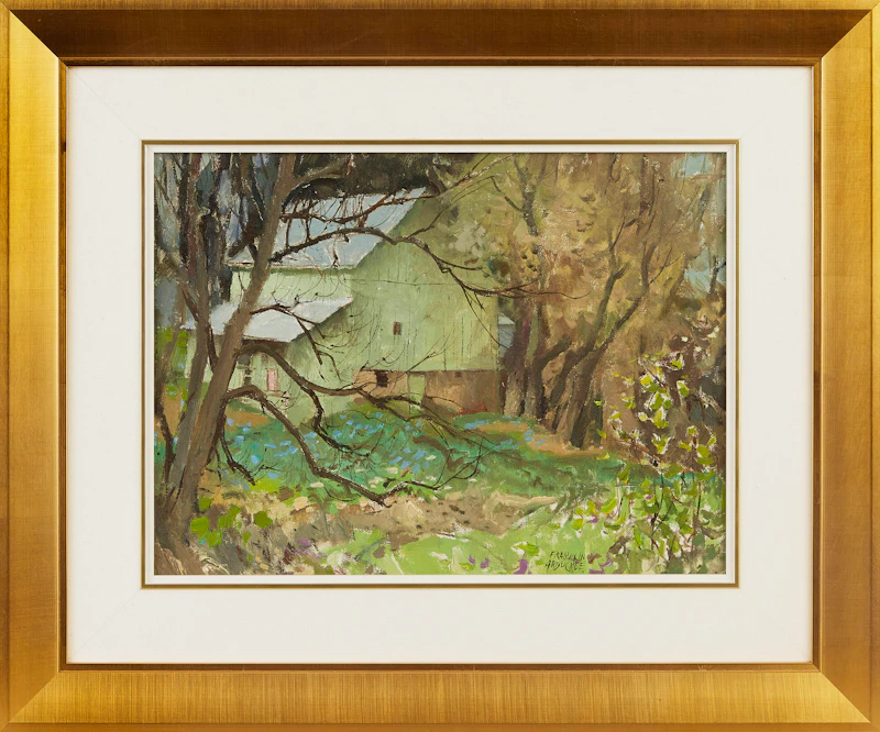 George Franklin Arbuckle, Green Barn, Hawkesville, Ontario, oil on board, 1979 - view 2