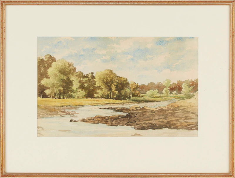 Lucius Richard O'Brien, Stream Landscape , watercolour - view 2