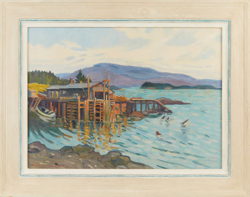 Bernice Fenwick Martin, Maine Coastal Fishing Cove, oil on canvas - view 2