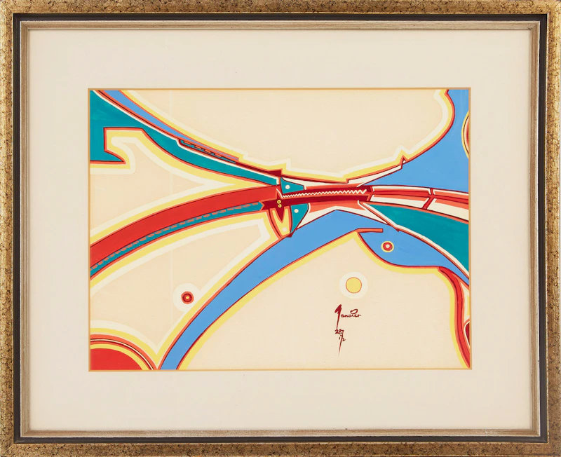 Alex Simeon Janvier, Flash of Time, gouache, 1972 - view 2