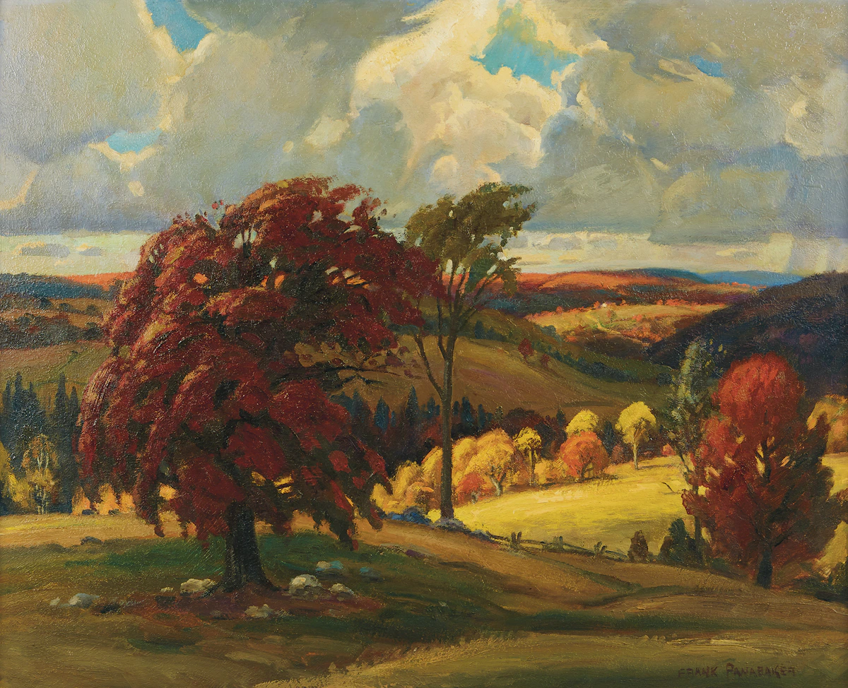 Frank Shirley Panabaker, Autumn Landscape, oil on board