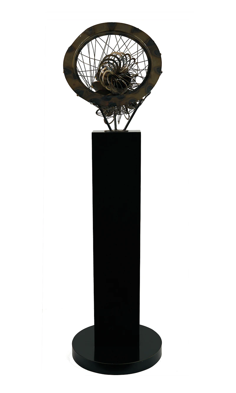 Gerald Gladstone, Untitled, steel sculpture mounted on wooden base - view 2