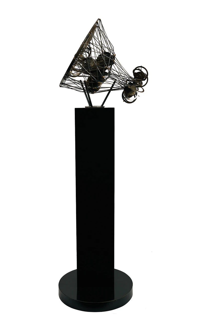Gerald Gladstone, Untitled, steel sculpture mounted on wooden base - view 3