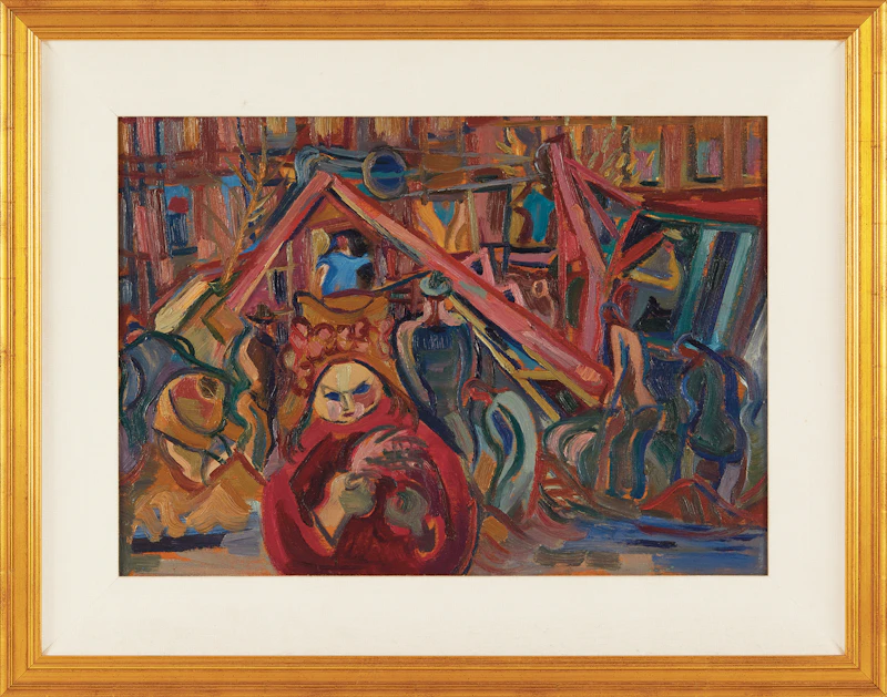 Pegi Nicol MacLeod, Red Coat, oil on board, circa 1940 - view 2