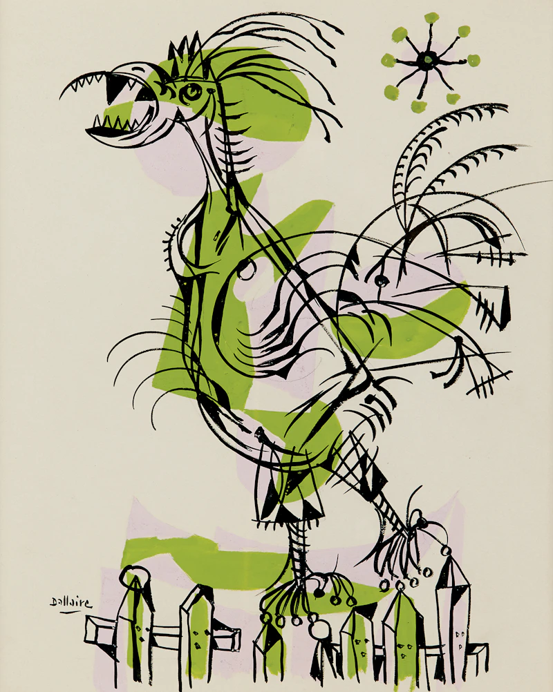 Jean-Philippe Dallaire, Le Coq, mixed media on paper - view 1