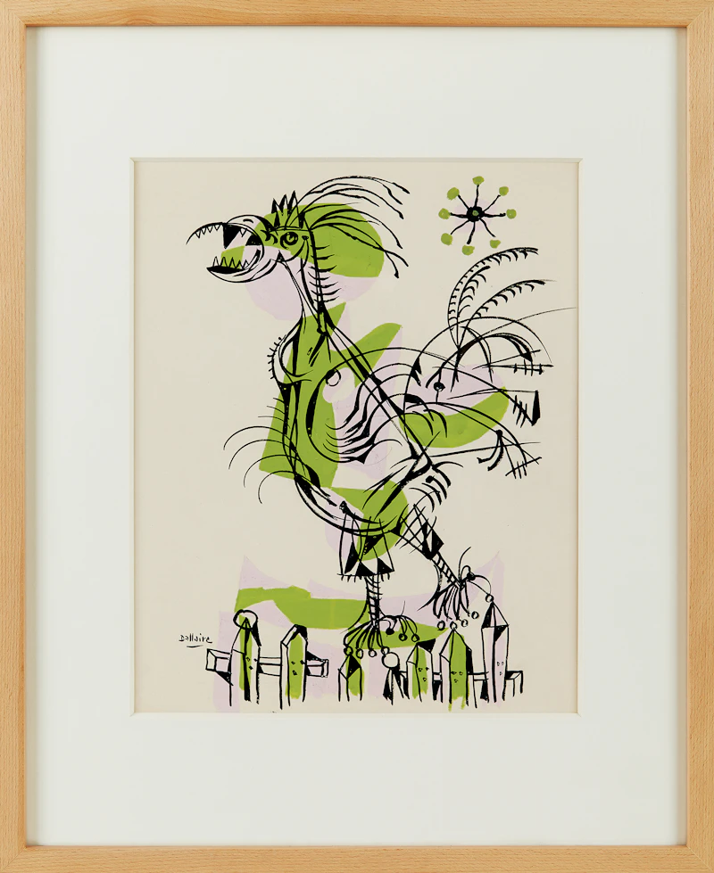 Jean-Philippe Dallaire, Le Coq, mixed media on paper - view 2