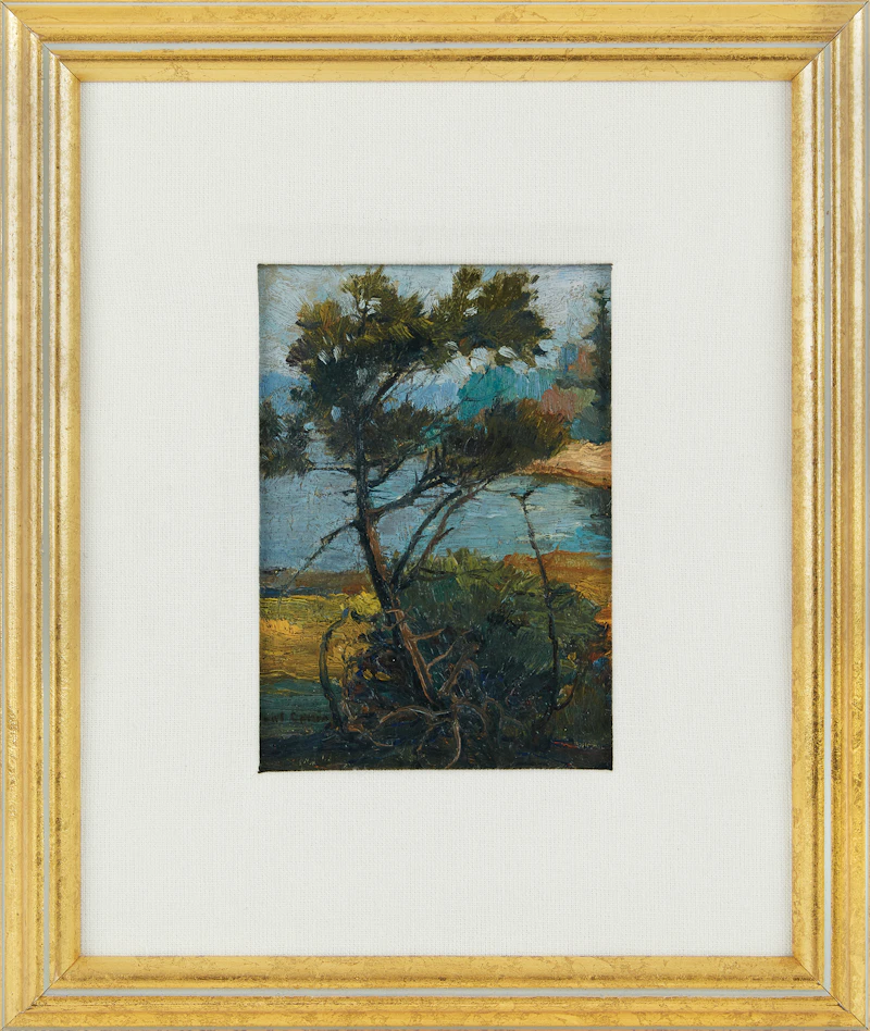 Paul Archibald Caron, The Beach, Hudson, oil on canvas, 1924 - view 2