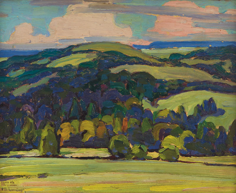 Frederick Nicholas Loveroff, Valley in Summer, oil on board - view 1