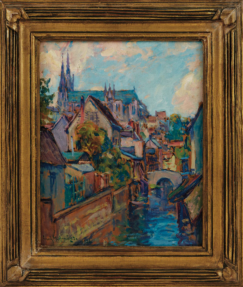 Frank Milton Armington, Vue de Chartres, oil on board, 1926 - view 2